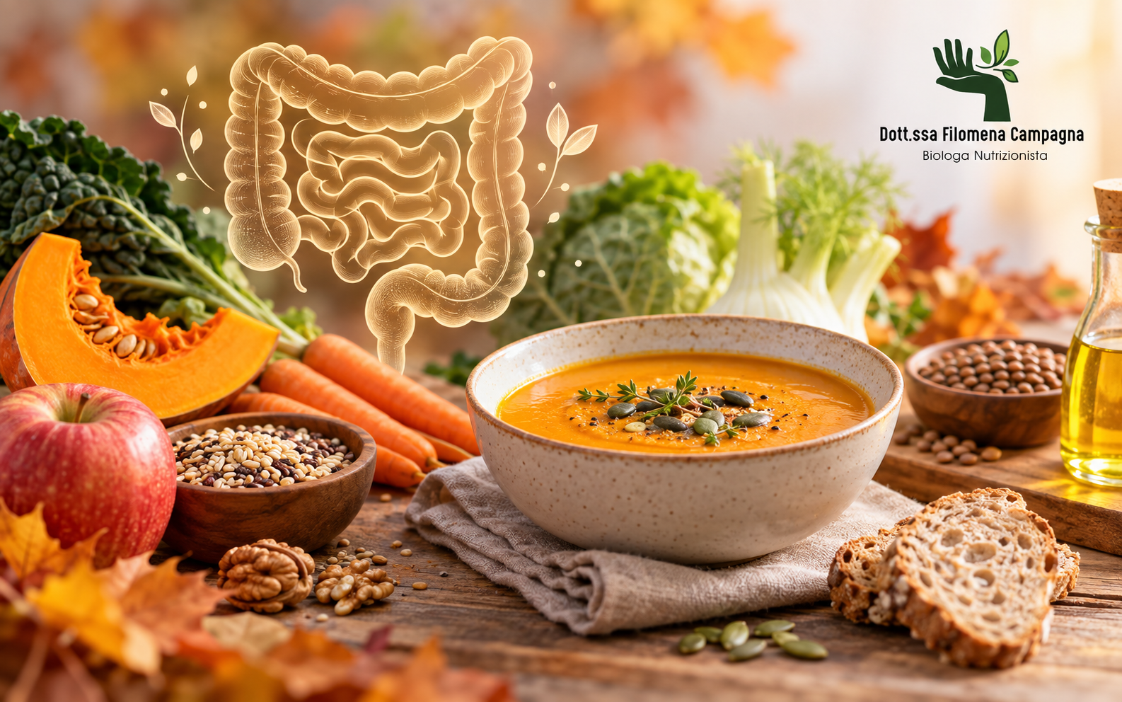 Autunno, intestino e microbiota: come accompagnare il cambio di stagione a tavola
